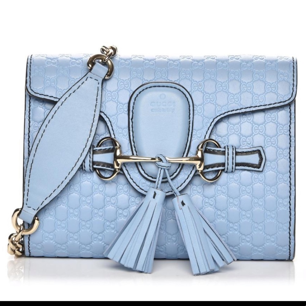 Rare🆕 Gucci✖️Emily Micro GG Leather Turquoise Bag - Picture 1 of 1